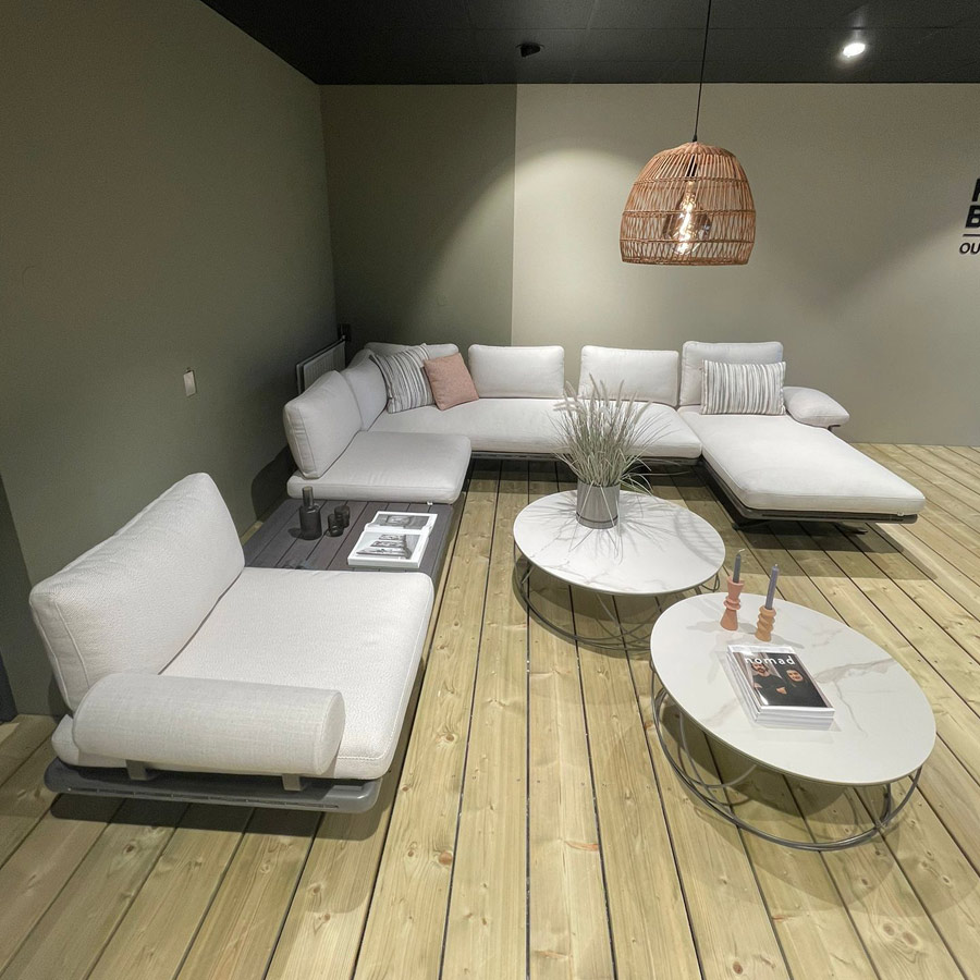 6 Rolf Benz Outdoor Lounge bank witte hoekbank met korting 1