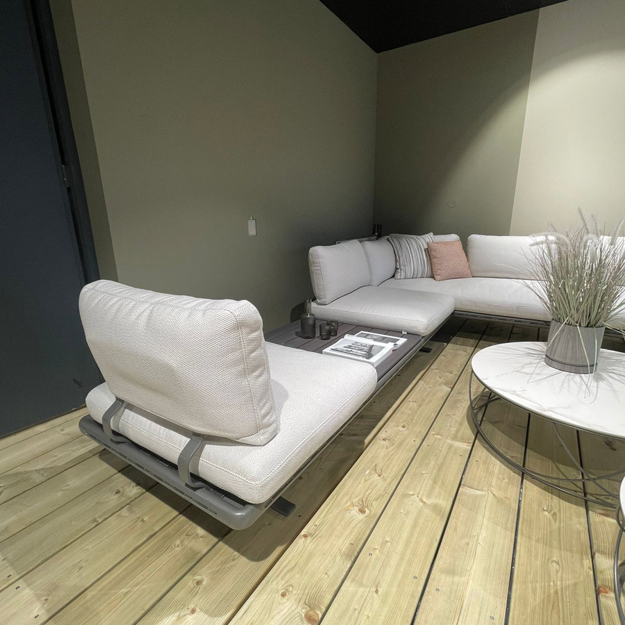 7 Rolf Benz Outdoor Lounge bank witte hoekbank met korting 1